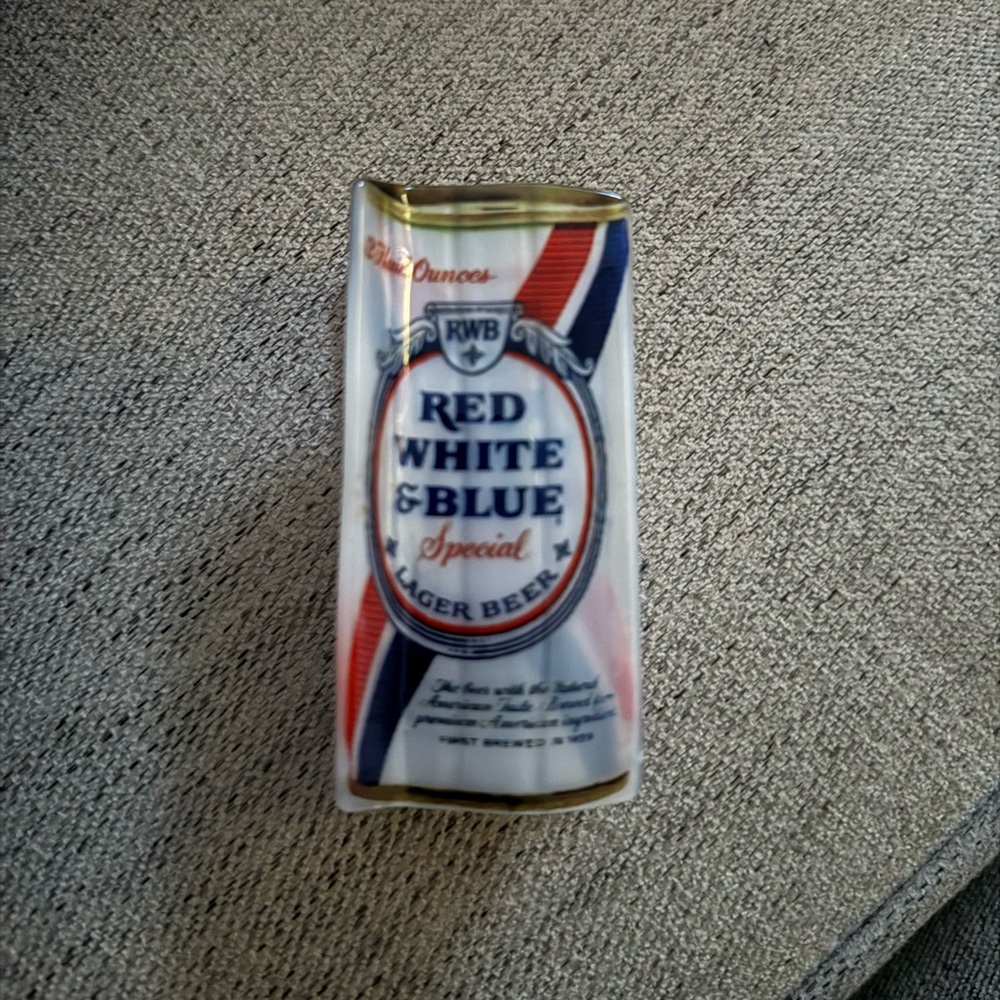 RWB Red White & Blue Lager Beer Can